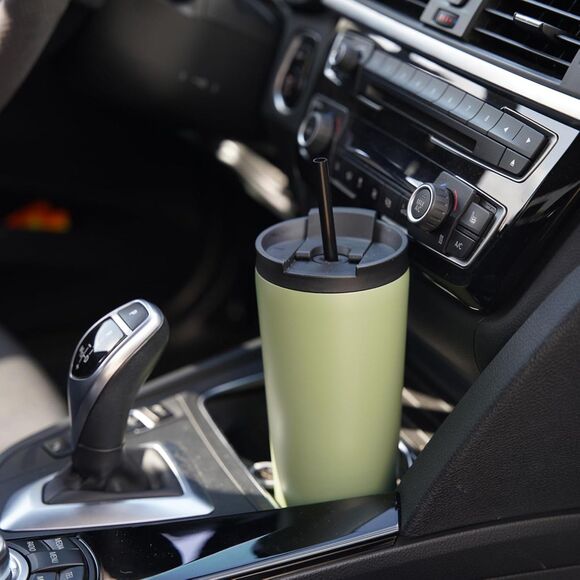 Konokyo 26oz Insulated Tumbler Army Green w/ Lid & 2 Straws Stainless Steel - Picture 5 of 6